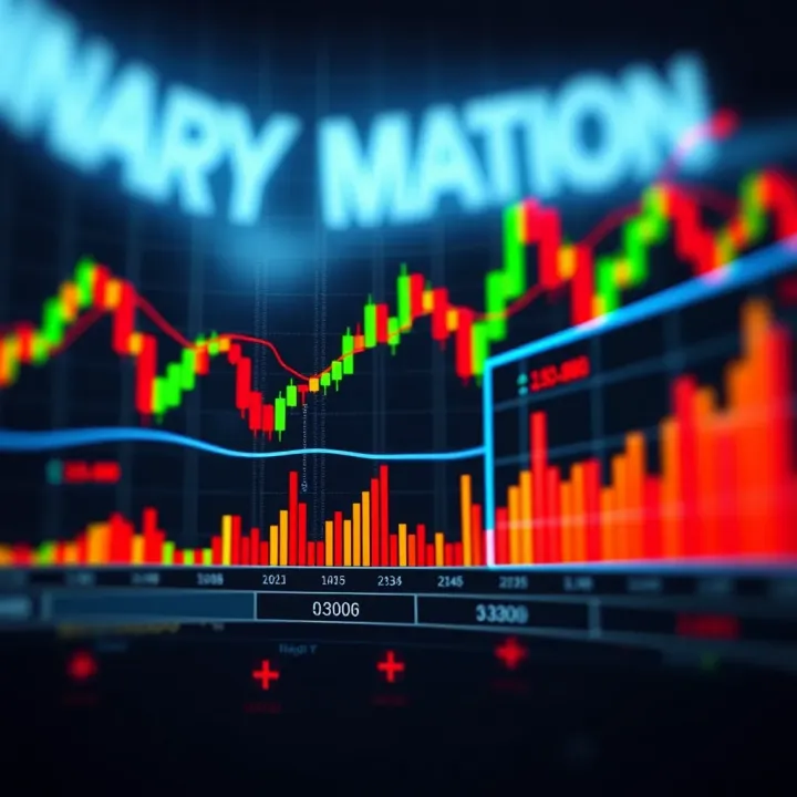 Binary Options Trading Chart with Precise Indicators Graph showing upward trend with clear binary options signals