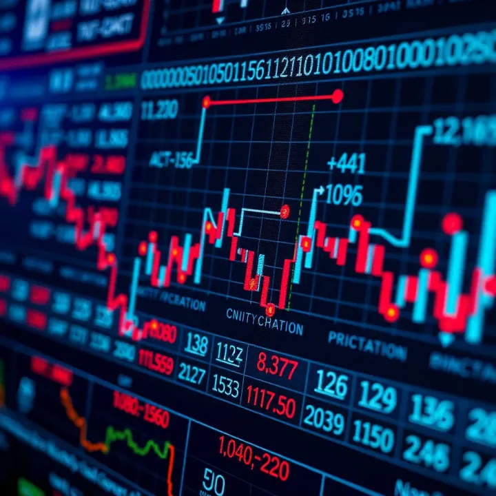 Application of Binary Charts in Finance and Computer Science Diagram illustrating practical applications of binary charts in finance and computer science with data points and connections