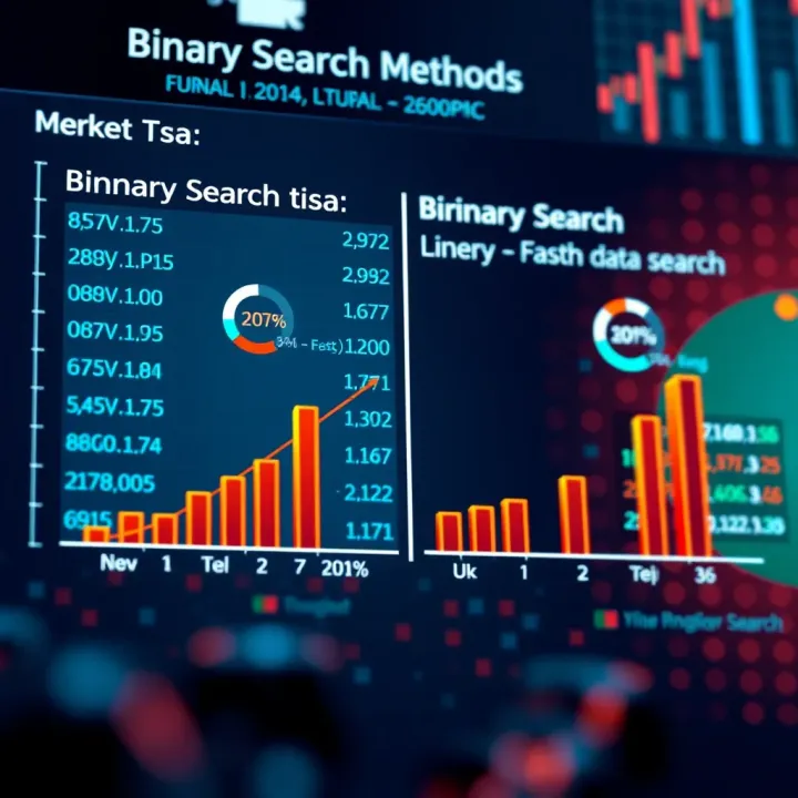 Efficiency Comparison Between Binary and Linear Search Methods Comparison chart showcasing binary search efficiency against linear search within sorted datasets