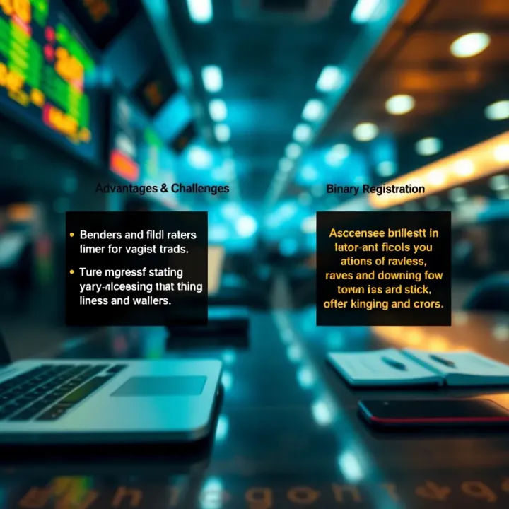 Advantages and Challenges of Binary Account Registration Visual representation of benefits and risks associated with binary account registration