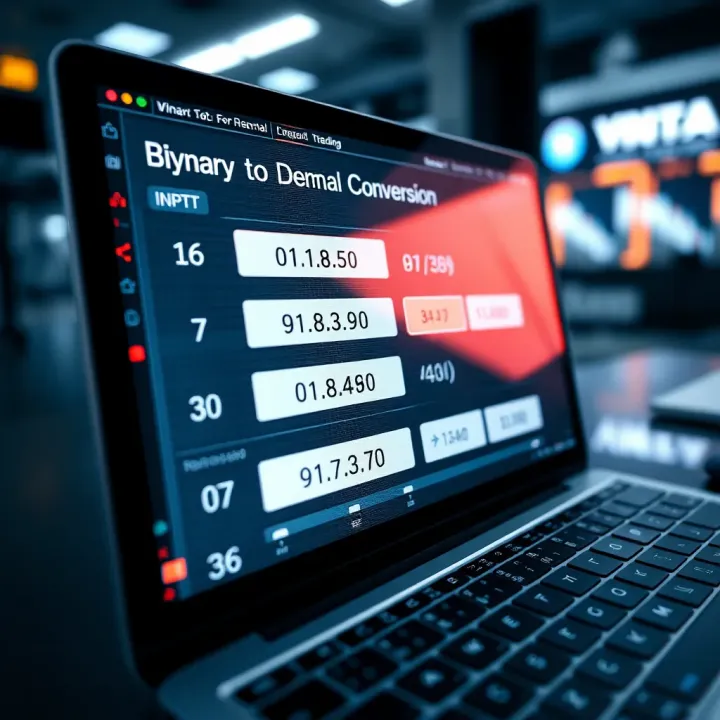 Interface of a Digital Binary to Decimal Conversion Tool Screenshot of an online binary to decimal converter tool displaying input and output fields