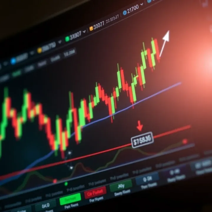 Market Trend Analysis for Binary Trading Graph showing upward and downward market trends with annotated trade signals