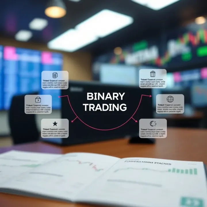 Diagram illustrating the fundamentals of binary options trading with key terms and concepts
