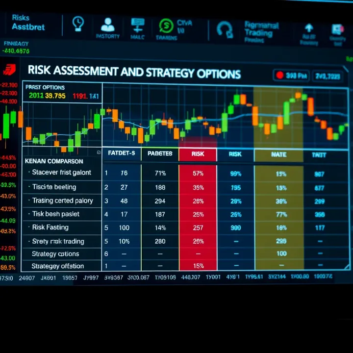 Chart showing risk factors and strategy comparison for binary options