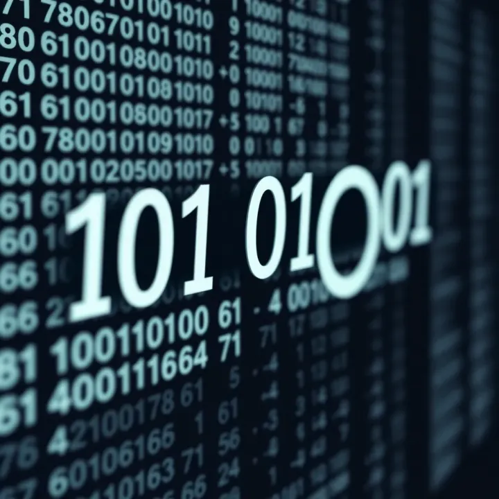 Illustration showing the binary number system with place values and corresponding powers of two