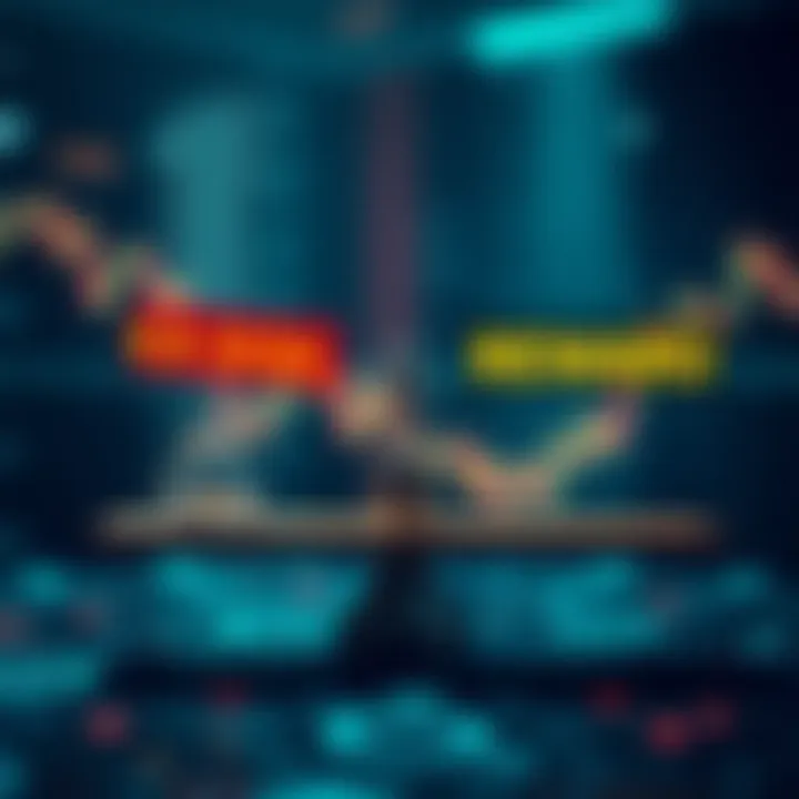 Conceptual representation of risk and reward balance in automated binary options trading