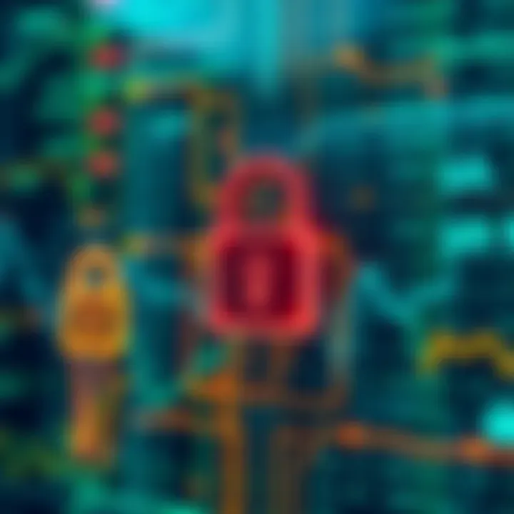 Visual representation of cybersecurity measures protecting binary login systems