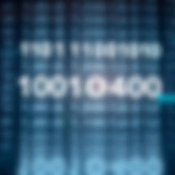 Diagram illustrating the binary numbering system with digits arranged in place values