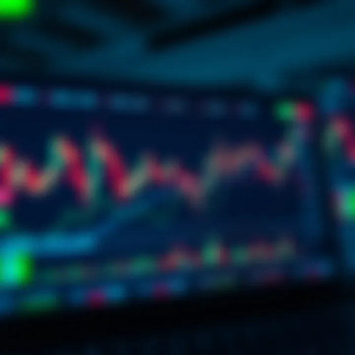 Illustration of a digital trading platform interface showing binary options charts and market trends