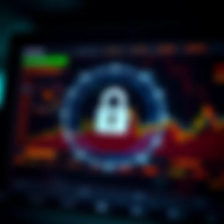 Secure cryptocurrency trading platform interface showcasing encryption and safety features