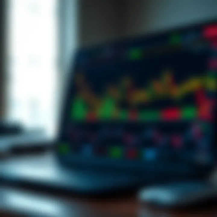 Dashboard displaying forex trading charts and tools on a laptop screen