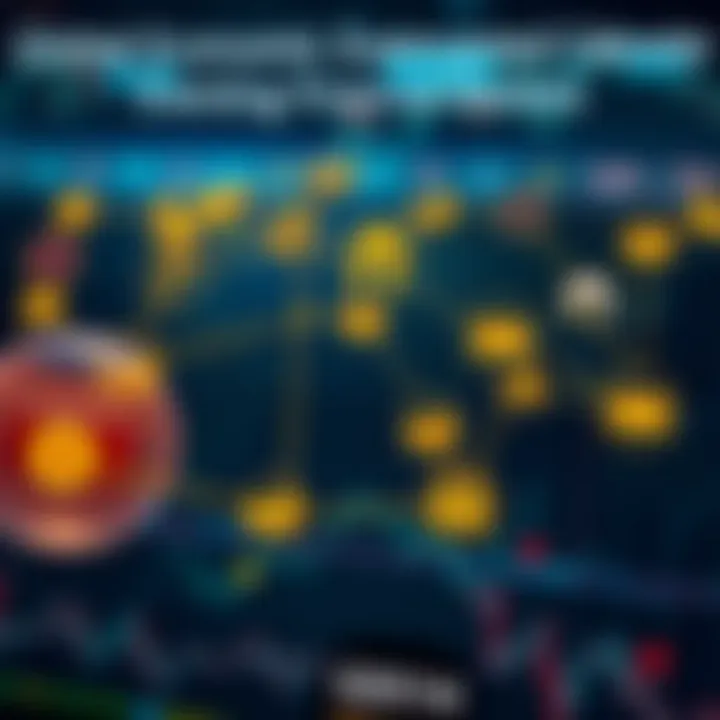 Illustration of global financial markets interconnected with key economic event icons