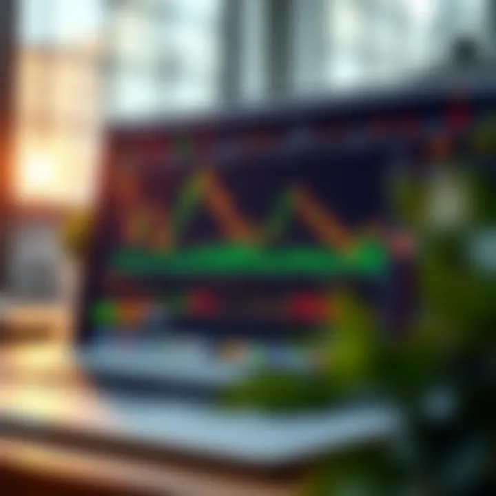 Graphical interface with forex trading tools, indicators, and risk control settings