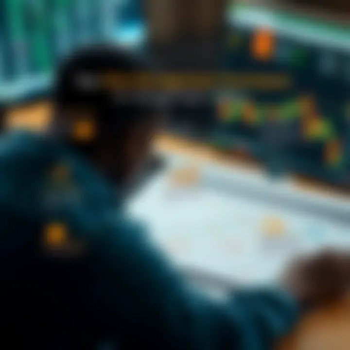 Diagram illustrating risk management techniques in forex trading with trading tools icons