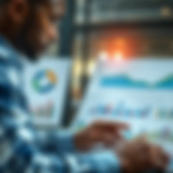 Analyzing Data for Effective Risk Evaluation A professional analyzing data charts and graphs to assess potential risks in a business environment