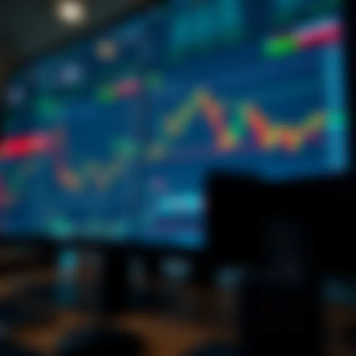 Computer screen displaying forex trading platform with multiple currency pairs and trading tools