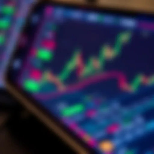 Forex Trading App Interface with Real-Time Market Data User interface of a forex trading app displaying currency charts and market data