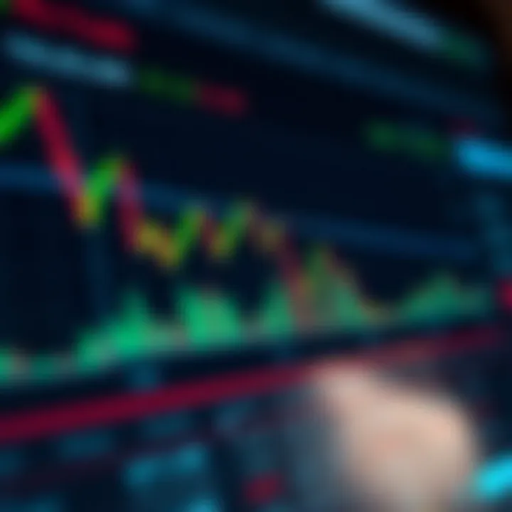 Graph showing currency exchange rates fluctuating on a digital trading platform