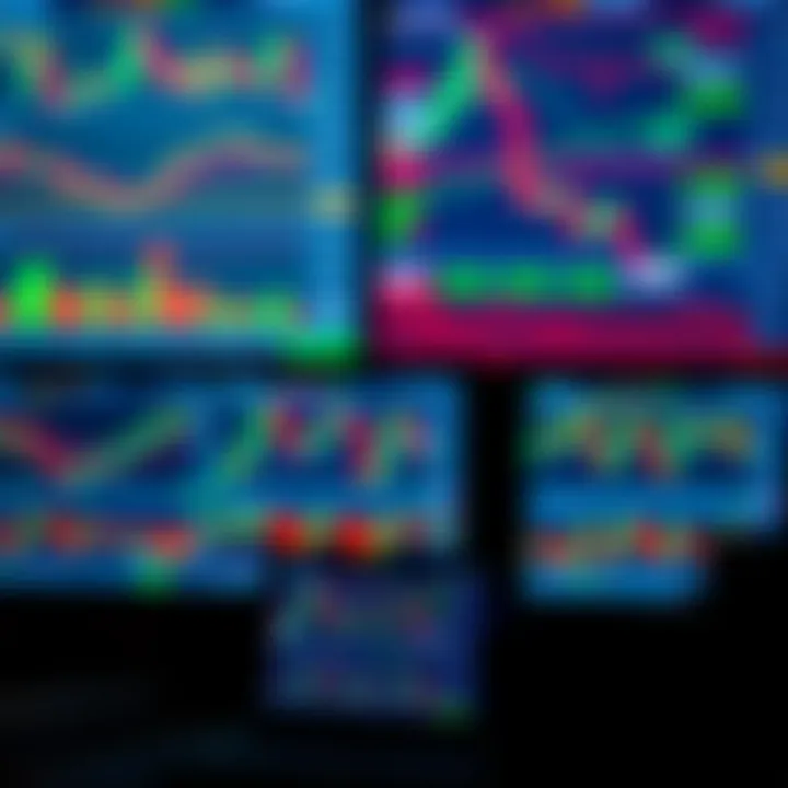 Forex Market Charts and Currency Pairs Overview Illustration of forex market charts and currency pairs displayed on multiple screens