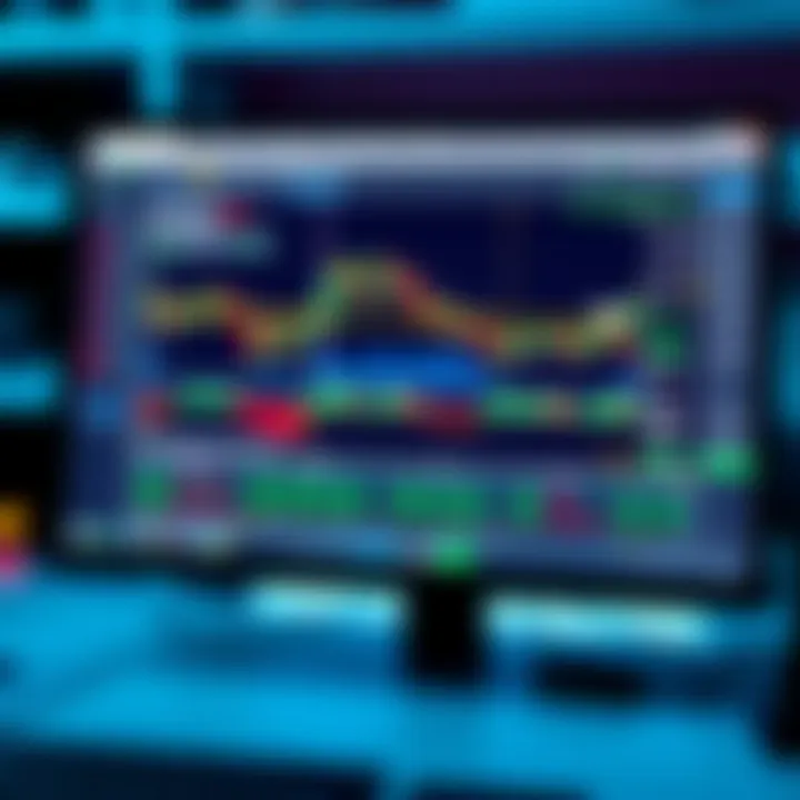Illustration showing a computer screen displaying automated trading software interface with financial charts