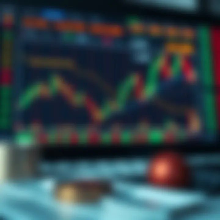 Visual representation of risk management tools with currency charts and protective measures