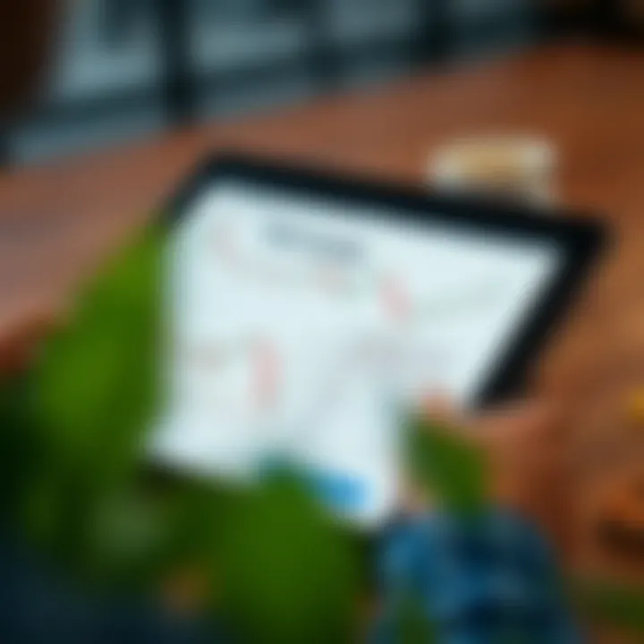 Open PDF document displaying forex trading charts and educational content on a digital tablet