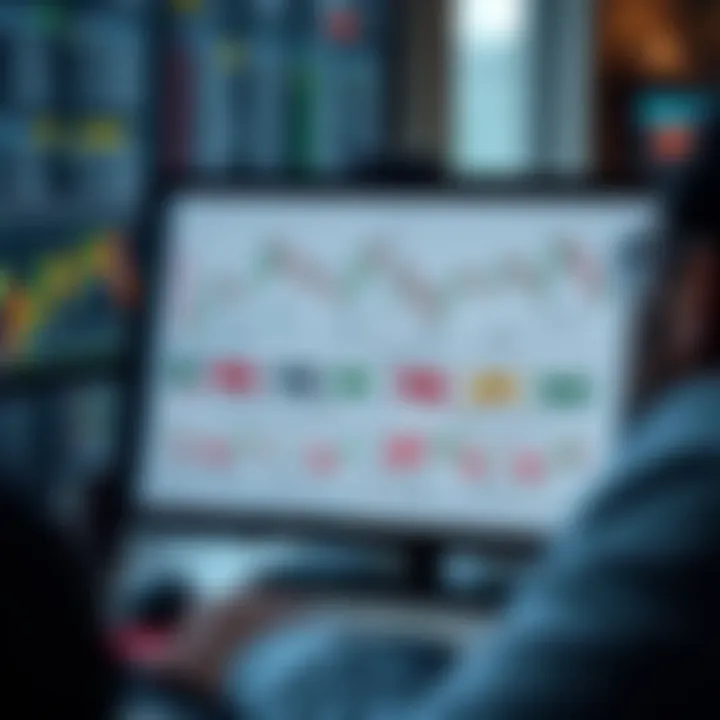 Open PDF guide displaying various candlestick setups with explanations on a computer screen