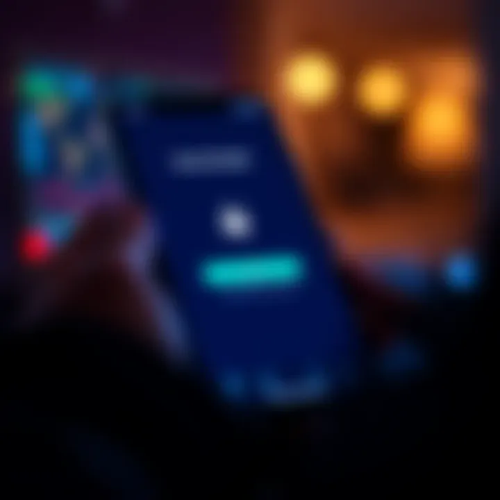 Secure login screen on a mobile device for a forex trading application