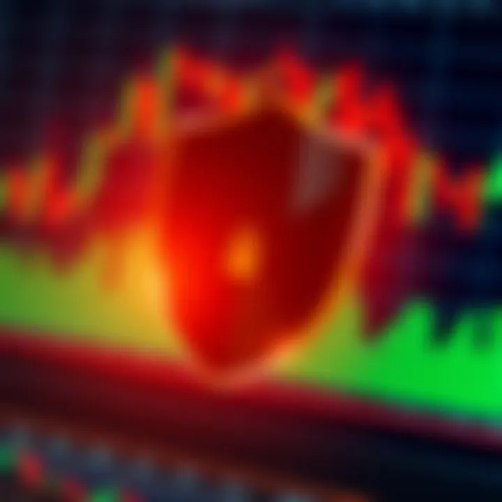 Security shield icon overlaid on digital forex trading platform