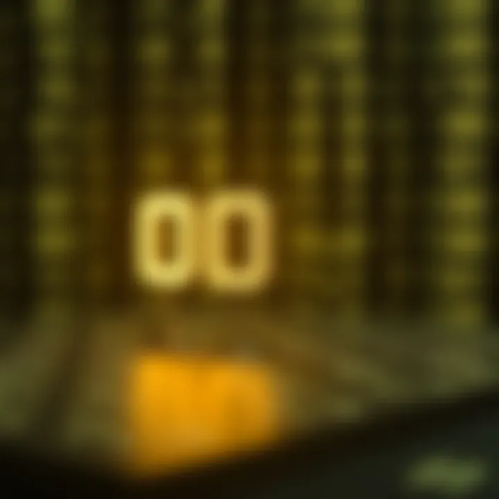 Diagram illustrating the binary base system with digits zero and one