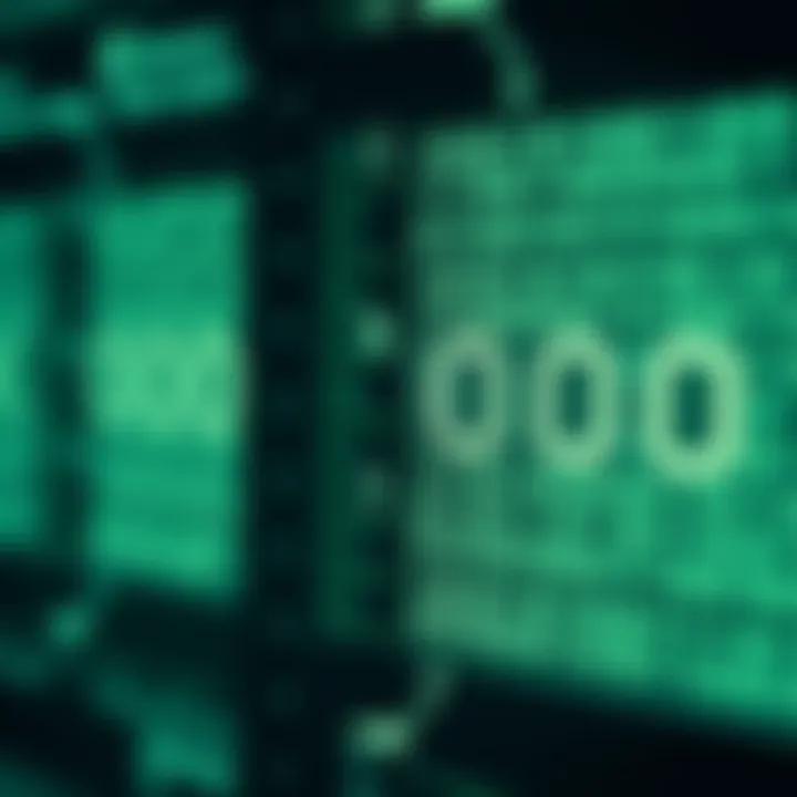 Diagram illustrating binary digits representing data in computer memory