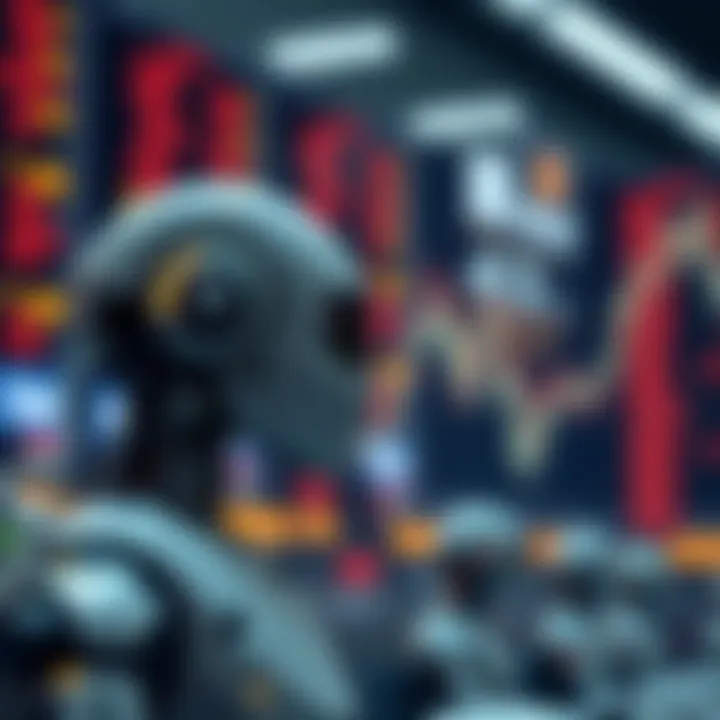 Diagram showing the functioning of a binary trading bot with market data and automated decision-making