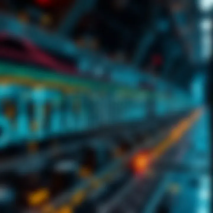 Conceptual graphic showing digital data flowing through circuits in electronic devices