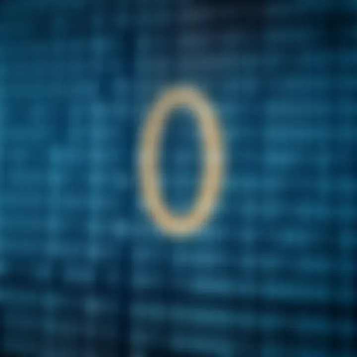 Diagram illustrating the binary numbering system with zeros and ones representing digital data