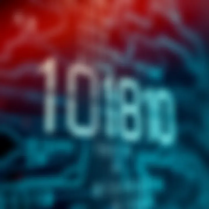 Conceptual representation of binary digits supporting computer operations and data flow