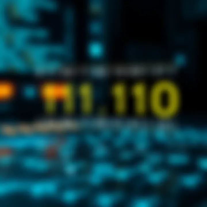 Diagram illustrating the concept of binary digits and their role in digital data representation