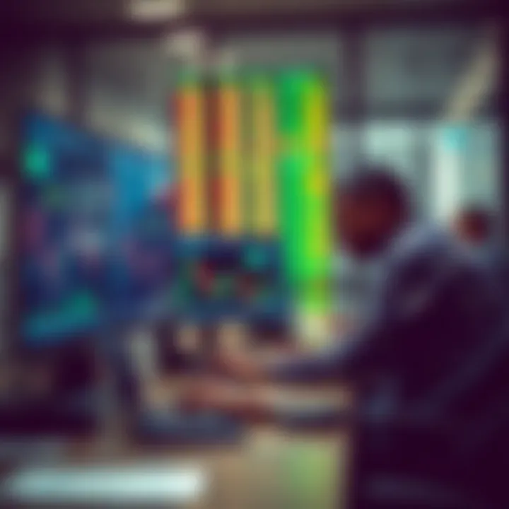 Illustration of Kenyan traders analyzing binary options trading charts on computer screens