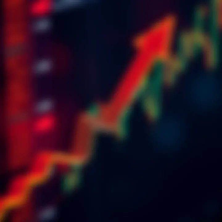 Conceptual illustration of binary options trading with upward and downward arrows representing market predictions