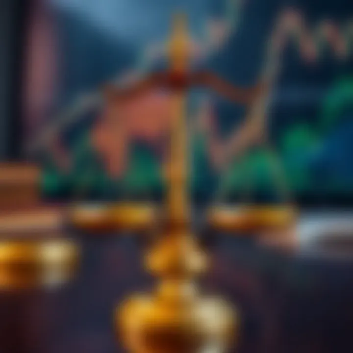 Illustration of legal scales representing regulatory environment for trading