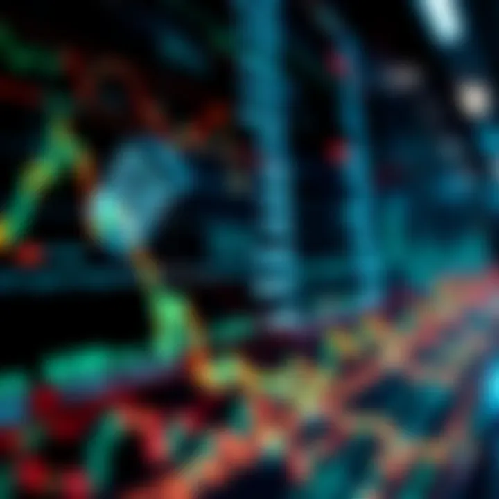 Binary Trading Algorithms Linked to Market Data Streams Abstract representation of binary trading algorithms connected with financial market data streams