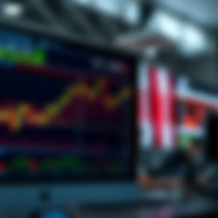 Financial chart displaying binary options trends on a digital screen with Kenyan flag in the background