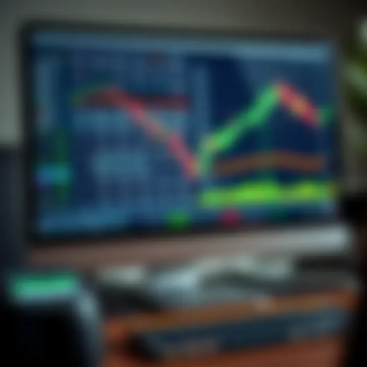 Computer screen showing a binary trading platform interface with highlighted trading options and Kenyan currency symbols