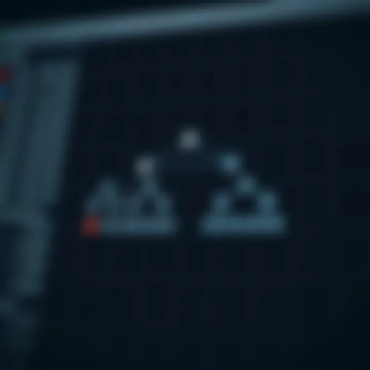 Diagram showing the basic structure of a binary tree with nodes and branches