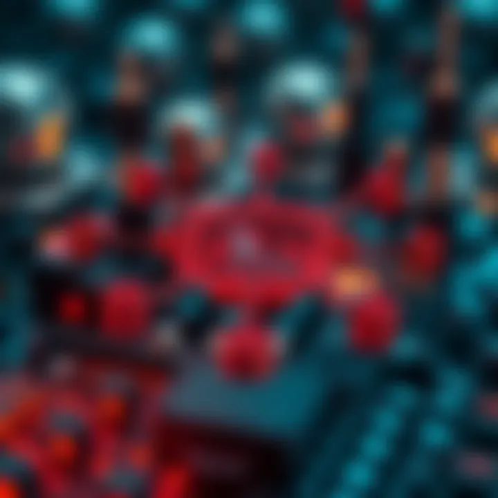 Diagram illustrating the components and functionality of bot binaries in malware operations