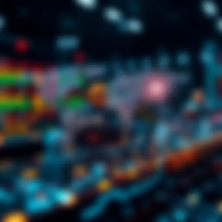 Visual representation of different types of forex trading bots connected to a global trading network