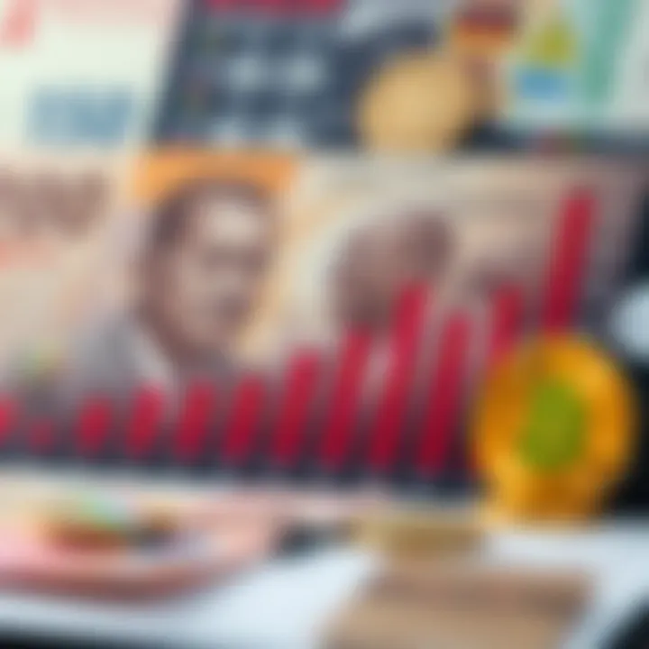 Graph illustrating cryptocurrency market trends with Kenyan currency notes in the background