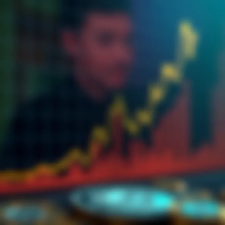 Digital graph showing upward trends in cryptocurrency trading in Kenya