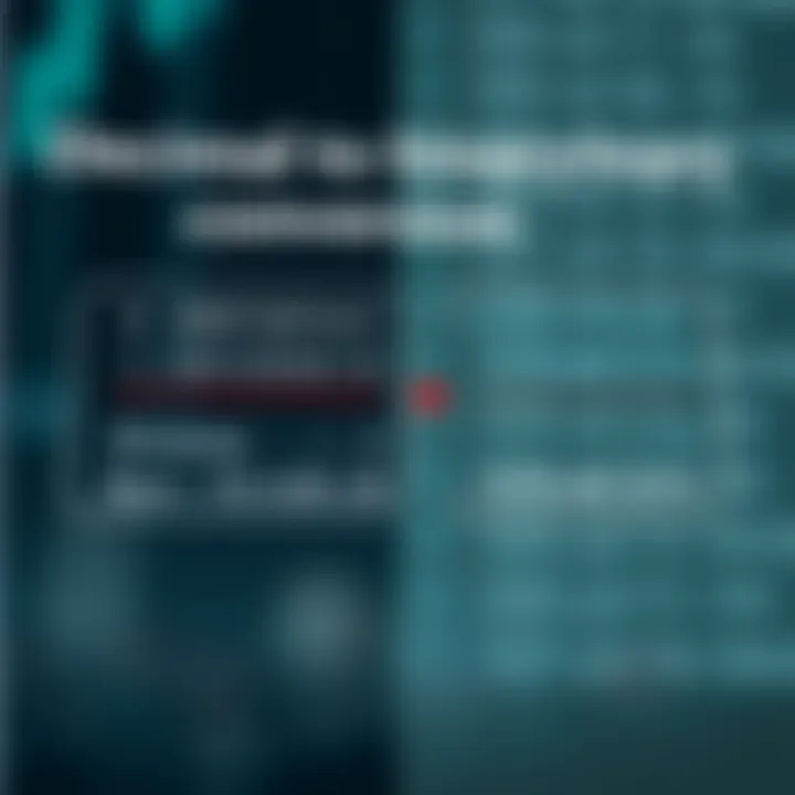 Diagram displaying the conversion of a decimal number to binary using division and remainder method