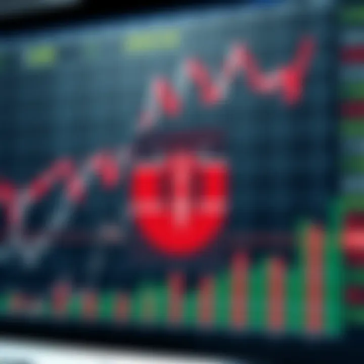 Graph depicting currency exchange rates movement with Kenyan flag symbol