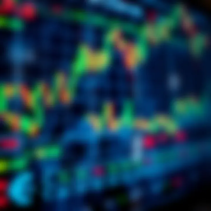 Abstract representation of automated forex trading with digital charts and currency symbols